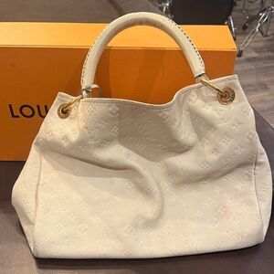 Louis Vuitton Cream Embossed Monogram Shoulder Bag